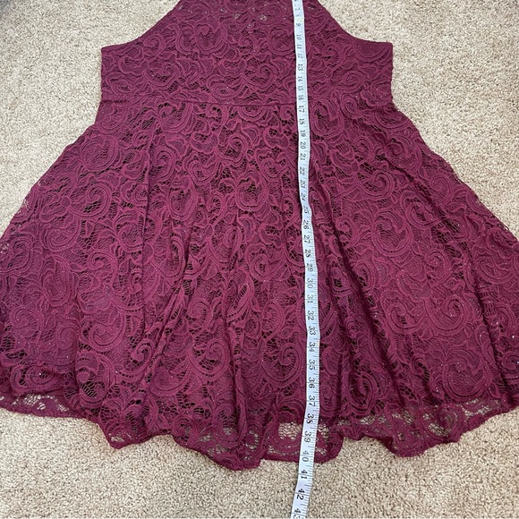 Torrid Plus Size 20 Mini Halter Burgundy Dress Skater - Picture 11 of 12